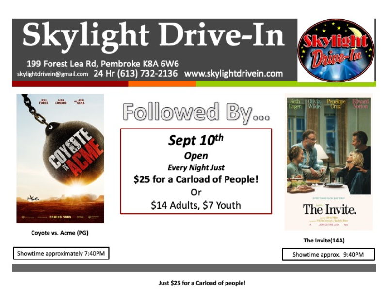 Skylight Drive-In! Coyote Vs. Acme Followed By... The Invite