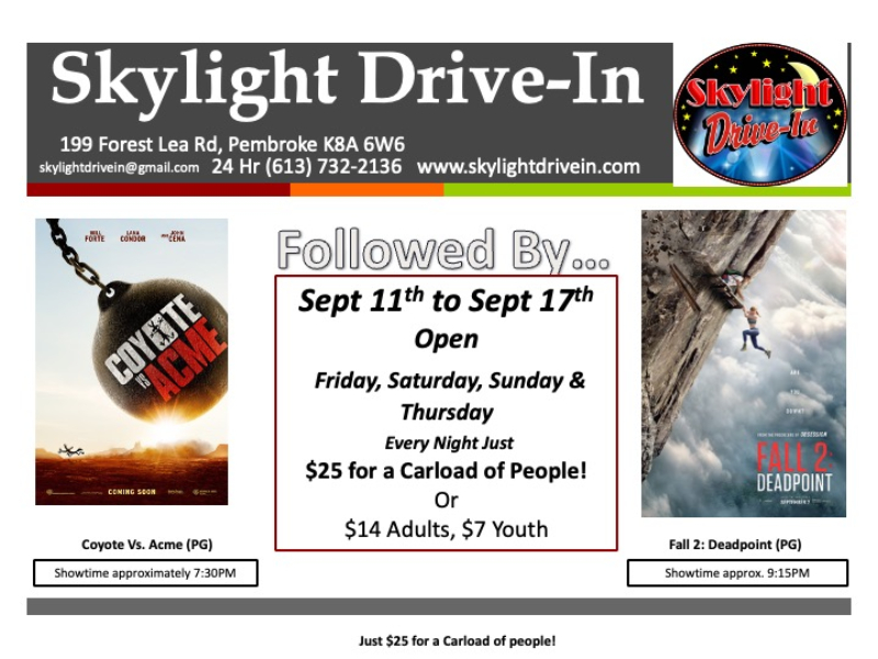 Skylight Drive-In! Coyote Vs. Acme Followed By... Fall 2: Deadpoint