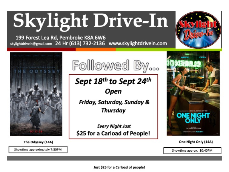 Skylight Drive-In! The Odyssey Followed By... One Night Only
